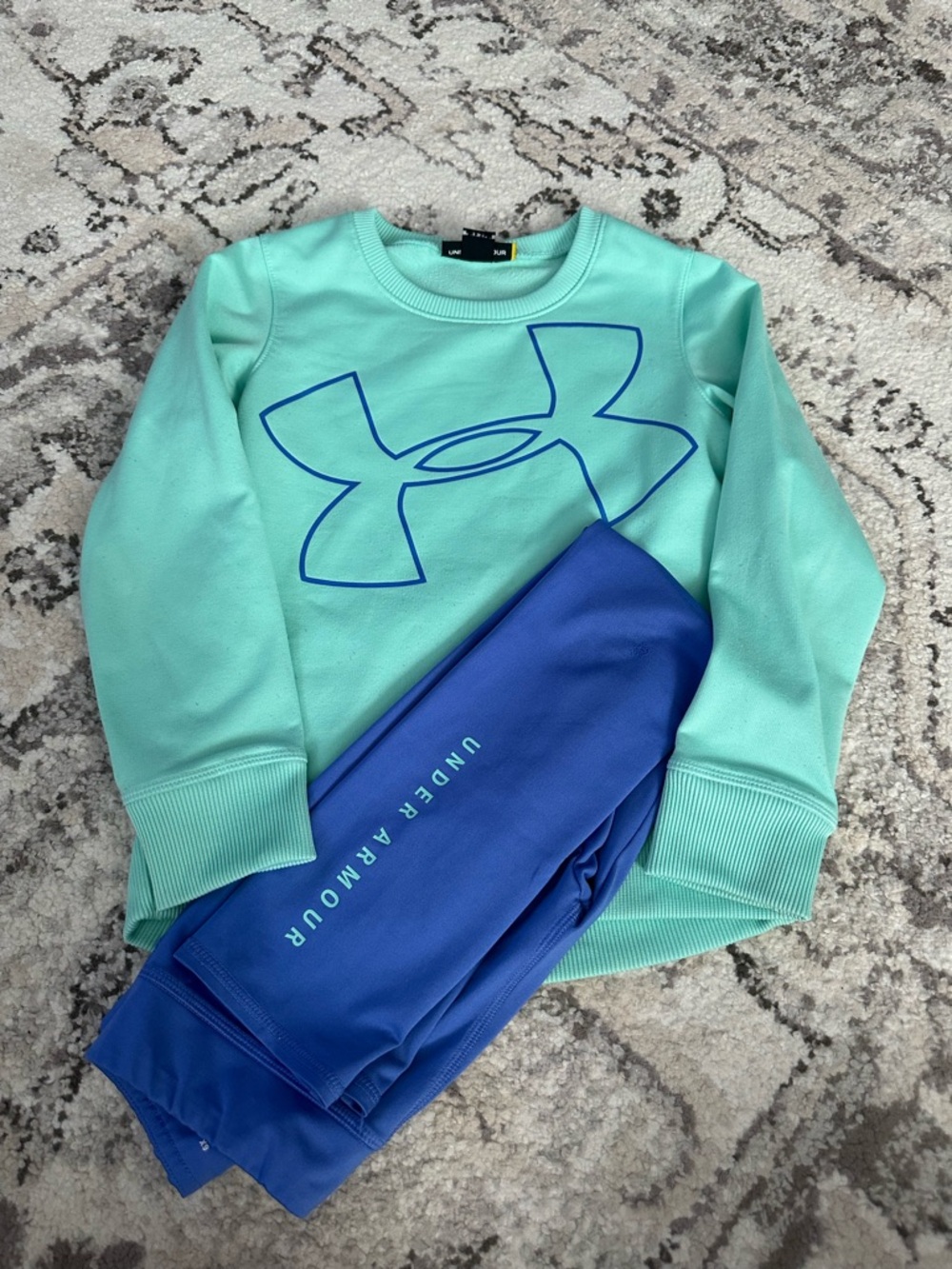 Under Armour Mint Green Pullover with Blue Logo
